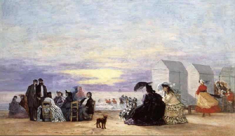 Eugene Boudin Beach Scene at Sunse china oil painting image